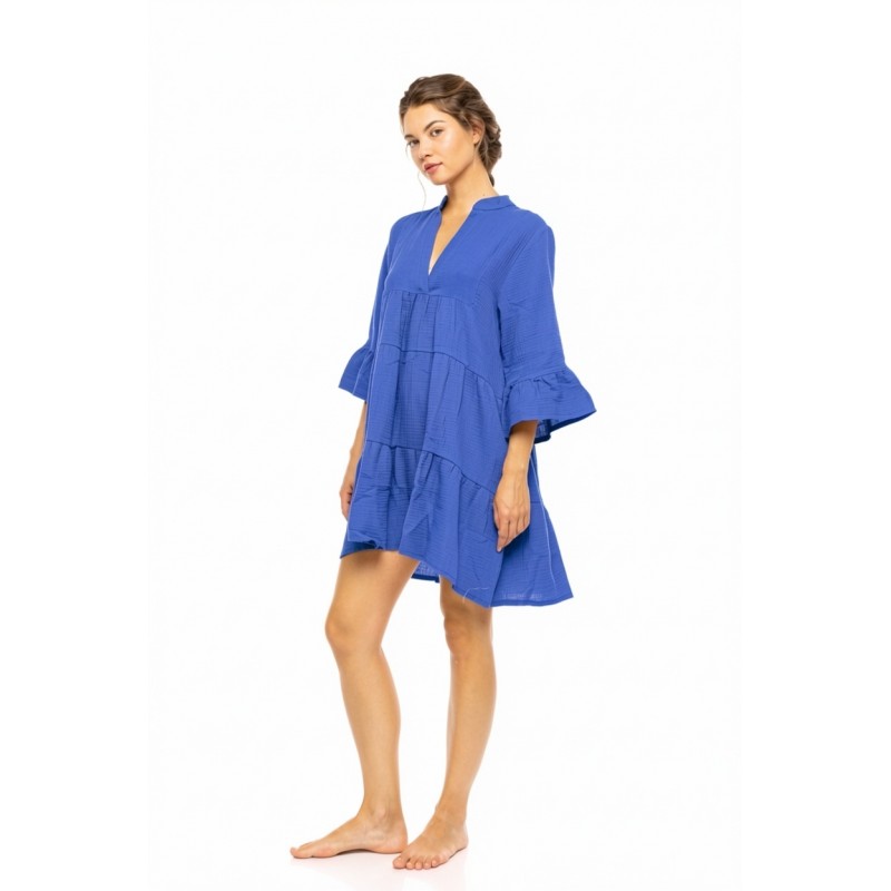 BN-320 - Indigo Blue - BEACHWEAR SUMMER COTTON- (BN-320) BN-320 - Indigo Blue - BEACHWEAR SUMMER COTTON- (BN-320)