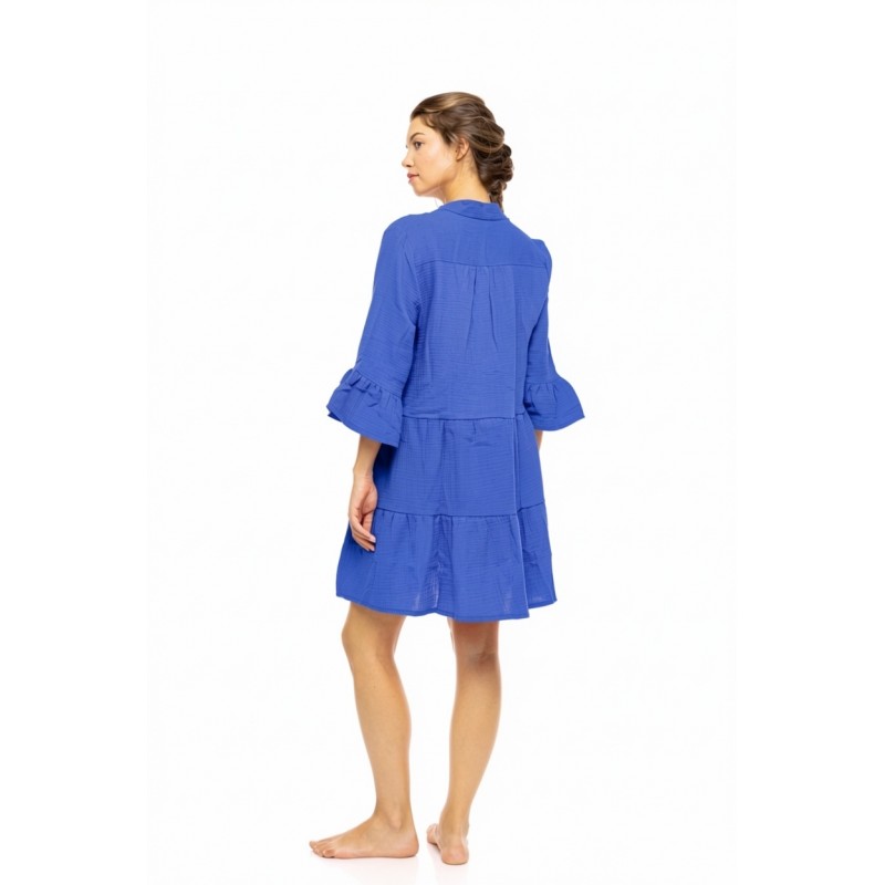 BN-320 - Indigo Blue - BEACHWEAR SUMMER COTTON- (BN-320) BN-320 - Indigo Blue - BEACHWEAR SUMMER COTTON- (BN-320)