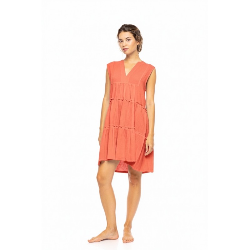 BN-321 - Coral - BEACHWEAR SUMMER COTTON- (BN-321)