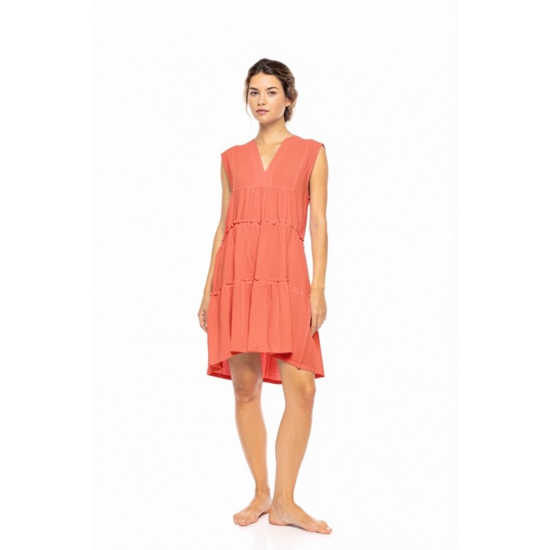 BN-321 - Coral - BEACHWEAR SUMMER COTTON- (BN-321)