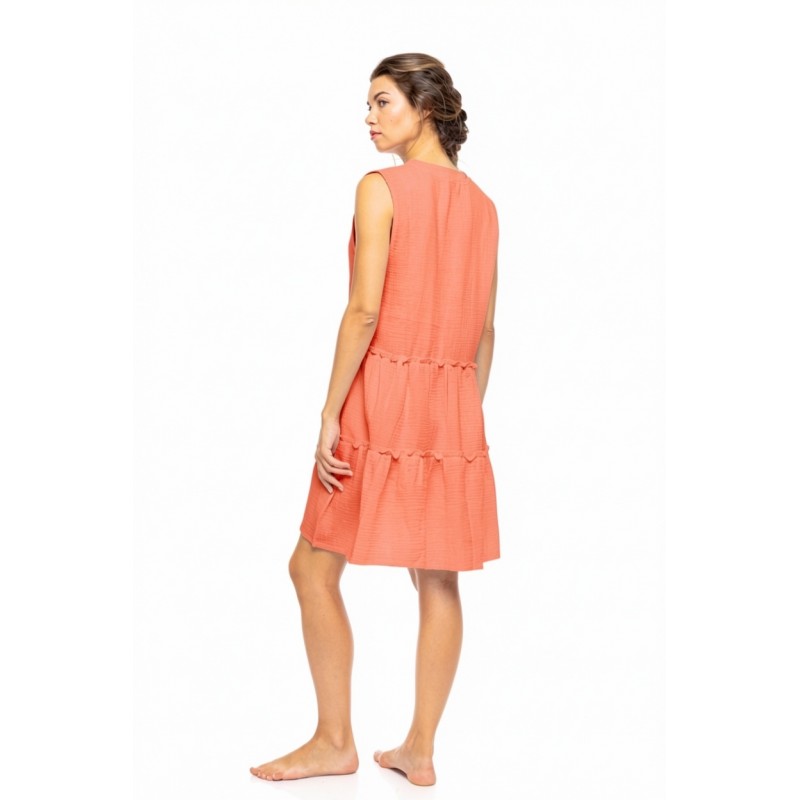 BN-321 - Coral - BEACHWEAR SUMMER COTTON- (BN-321)