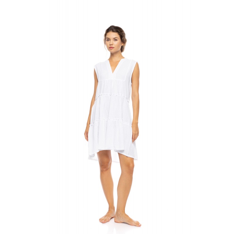 BN-321 - White - BEACHWEAR SUMMER COTTON- (BN-321) BN-321 - White - BEACHWEAR SUMMER COTTON- (BN-321)