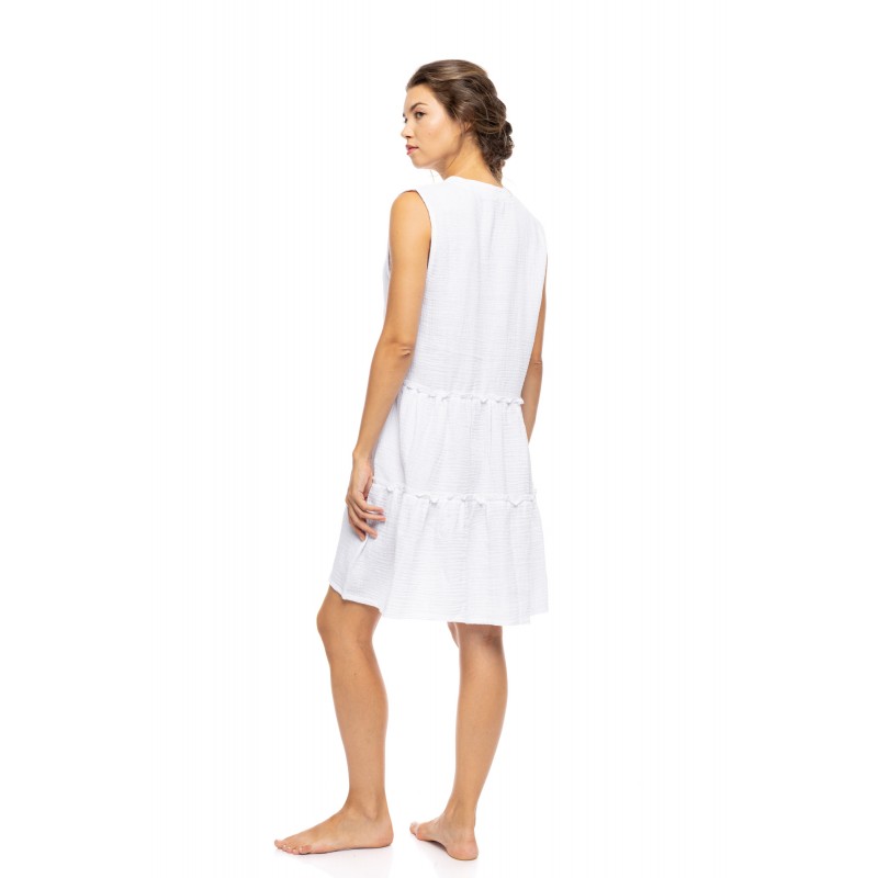 BN-321 - White - BEACHWEAR SUMMER COTTON- (BN-321) BN-321 - White - BEACHWEAR SUMMER COTTON- (BN-321)
