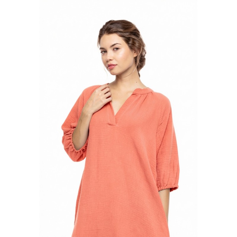 BN-322 - Coral - BEACHWEAR SUMMER COTTON- (BN-322)
