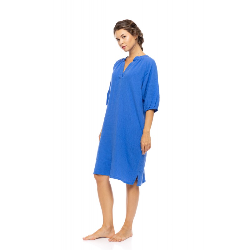 BN-322 - Indigo Blue - BEACHWEAR SUMMER COTTON- (BN-322)