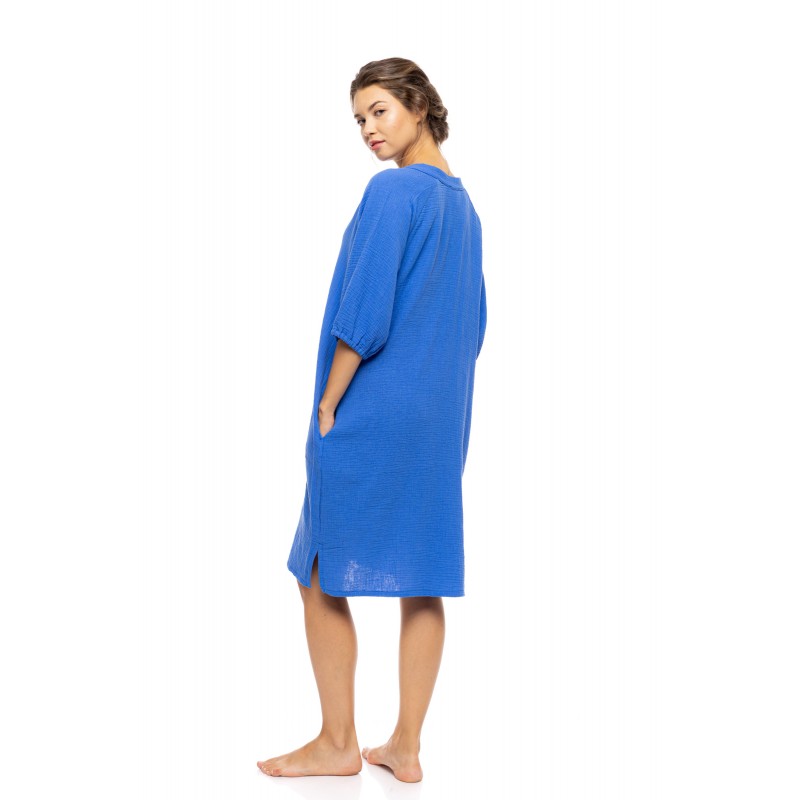 BN-322 - Indigo Blue - BEACHWEAR SUMMER COTTON- (BN-322)