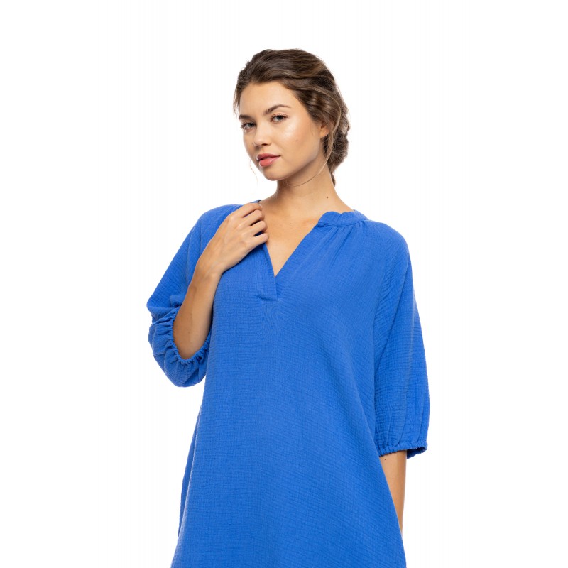 BN-322 - Indigo Blue - BEACHWEAR SUMMER COTTON- (BN-322)