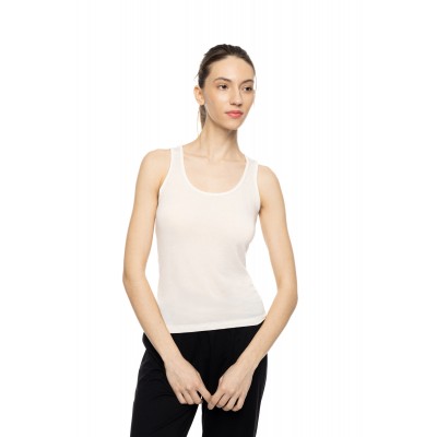 L1201 - White - Camisole Ultralight Wool Sholder- (L1201)