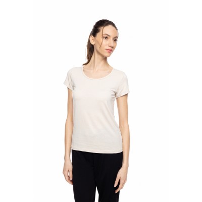 L1202 - White - Camisole Ultralight Wool Short sleeve- (L1202)