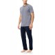 S-M480 - Yacht Blue - PYJAMA STRIPE 3PCS- (S-M480)