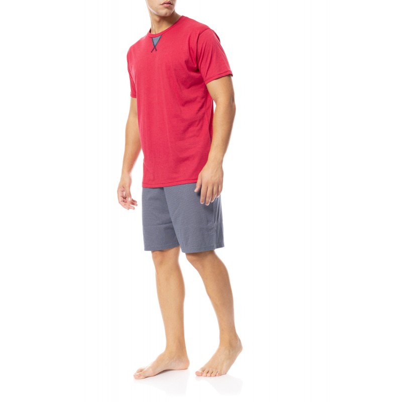 S-M536 - Red - PYJAMA GREY GEO- (S-M536)