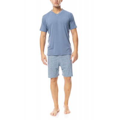 S-M546 - Cosmos Blue - PYJAMA V-NECK SEA LINES- (S-M546)