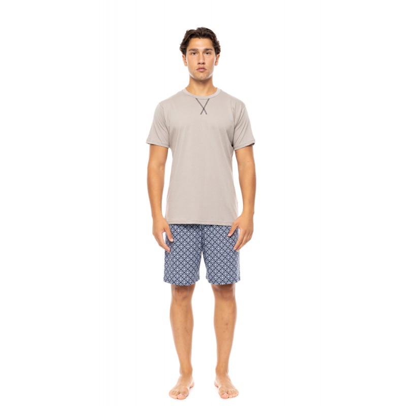 S-M560 - Sand - PYJAMA NAVY BOTANY- (S-M560)