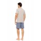 S-M561 - Sand - PYJAMA V NAVY BOTANY- (S-M561) S-M561 - Sand - PYJAMA V NAVY BOTANY- (S-M561)
