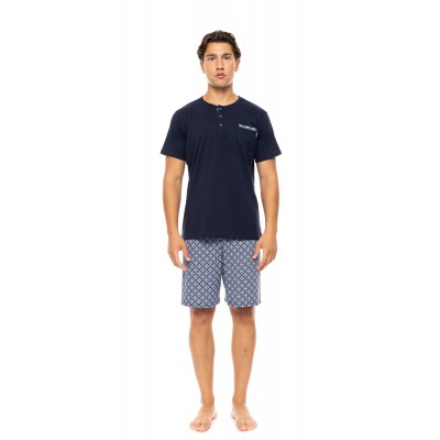 S-M562 - Yacht Blue - PYJAMA 3PCS NAVY BOTANY- (S-M562)