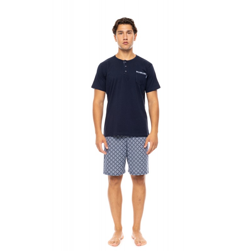S-M562 - Yacht Blue - PYJAMA 3PCS NAVY BOTANY- (S-M562) S-M562 - Yacht Blue - PYJAMA 3PCS NAVY BOTANY- (S-M562)