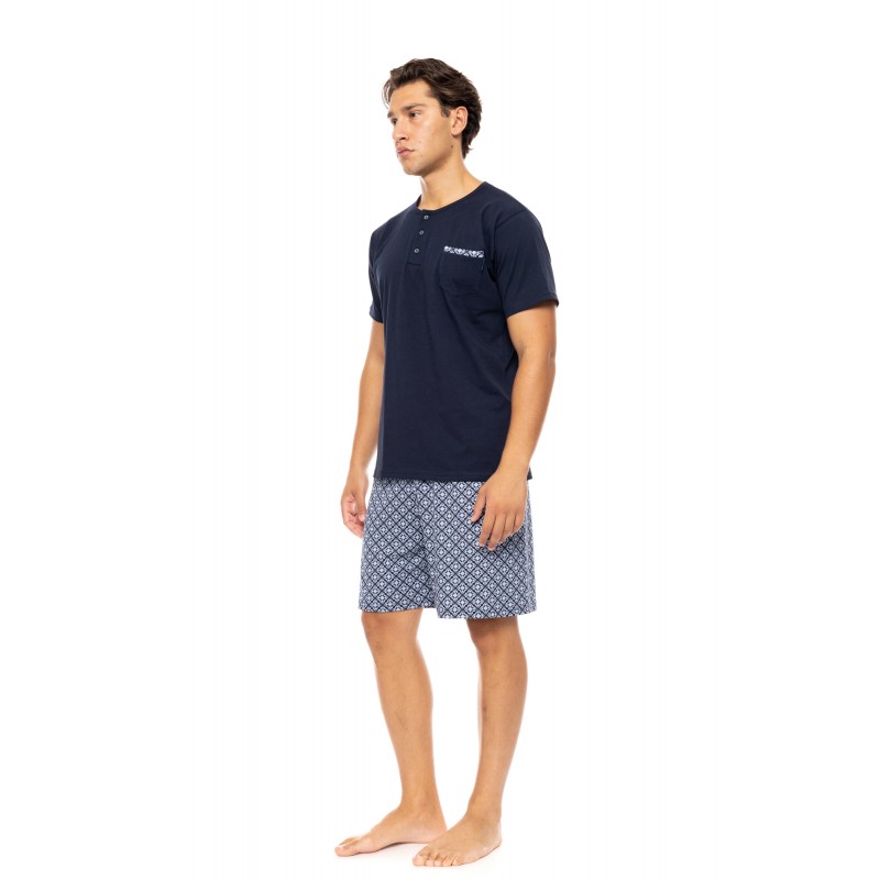 S-M562 - Yacht Blue - PYJAMA 3PCS NAVY BOTANY- (S-M562) S-M562 - Yacht Blue - PYJAMA 3PCS NAVY BOTANY- (S-M562)