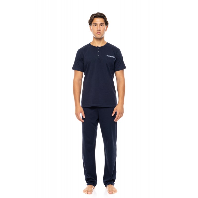 S-M562 - Yacht Blue - PYJAMA 3PCS NAVY BOTANY- (S-M562) S-M562 - Yacht Blue - PYJAMA 3PCS NAVY BOTANY- (S-M562)