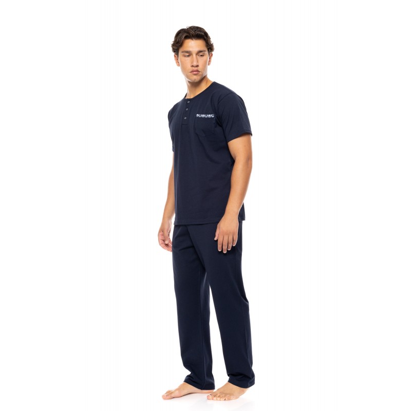 S-M562 - Yacht Blue - PYJAMA 3PCS NAVY BOTANY- (S-M562) S-M562 - Yacht Blue - PYJAMA 3PCS NAVY BOTANY- (S-M562)