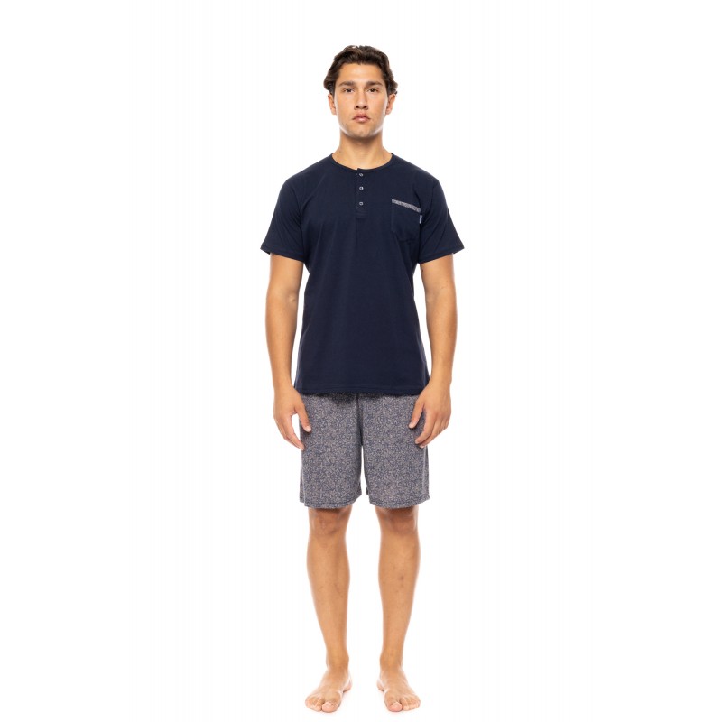 S-M565 - Yacht Blue - PYJAMA 3PCS MIDNIGHT BLUE- (S-M565)