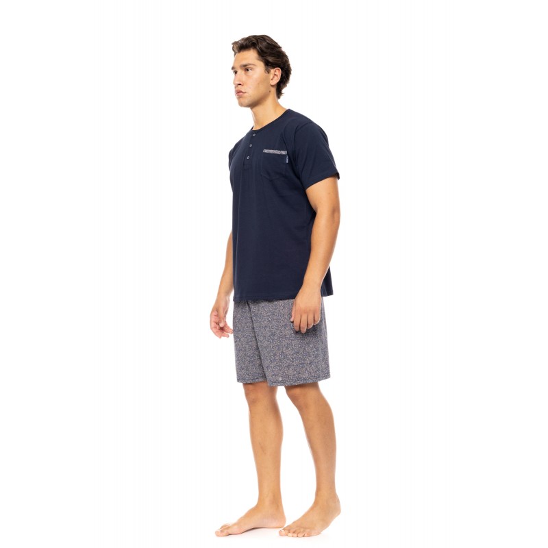 S-M565 - Yacht Blue - PYJAMA 3PCS MIDNIGHT BLUE- (S-M565)