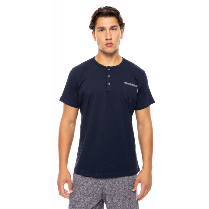 S-M565 - Yacht Blue - PYJAMA 3PCS MIDNIGHT BLUE- (S-M565)