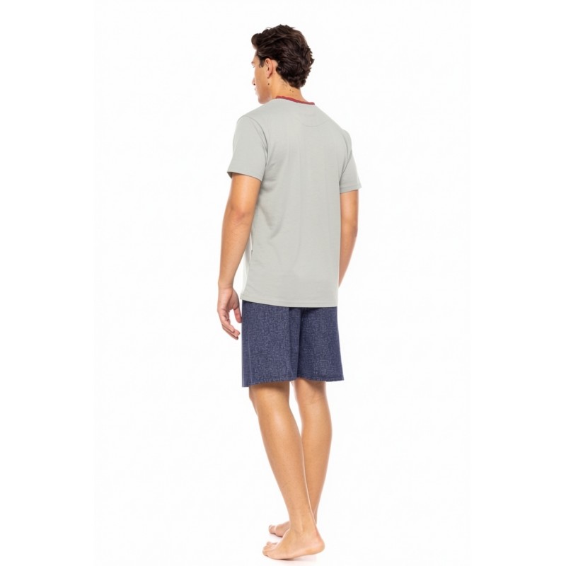 S-M569 - Grey - PYJAMA V DEEP BLUE- (S-M569) S-M569 - Grey - PYJAMA V DEEP BLUE- (S-M569)