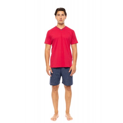 S-M569 - Red - PYJAMA V DEEP BLUE- (S-M569)