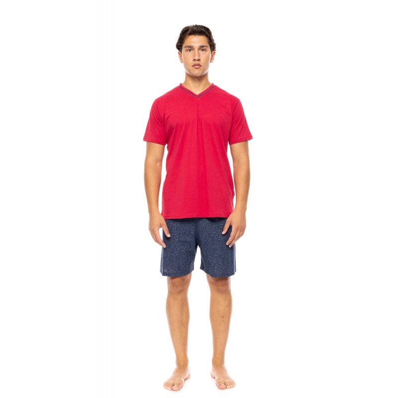 S-M569 - Red - PYJAMA V DEEP BLUE- (S-M569) S-M569 - Red - PYJAMA V DEEP BLUE- (S-M569)
