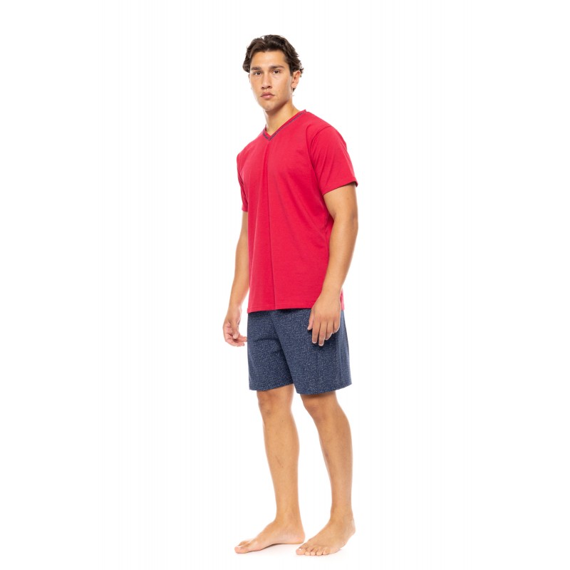S-M569 - Red - PYJAMA V DEEP BLUE- (S-M569) S-M569 - Red - PYJAMA V DEEP BLUE- (S-M569)