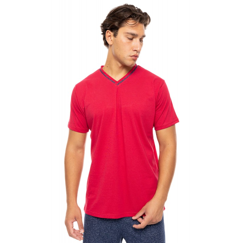 S-M569 - Red - PYJAMA V DEEP BLUE- (S-M569) S-M569 - Red - PYJAMA V DEEP BLUE- (S-M569)