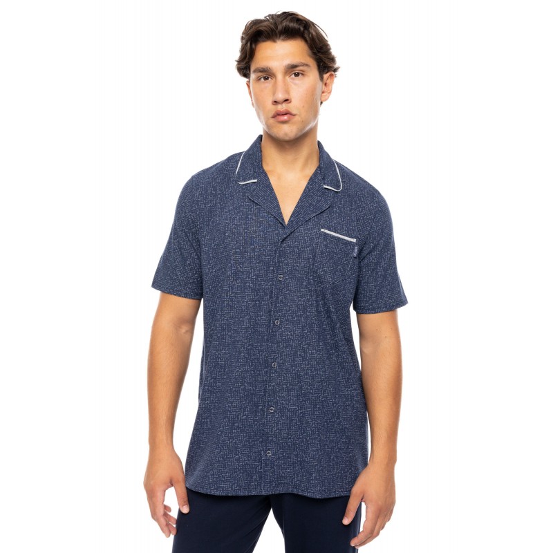 S-M571 - Type - PYJAMA BUTTONED DEEP BLUE- (S-M571) S-M571 - Type - PYJAMA BUTTONED DEEP BLUE- (S-M571)