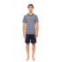 S-M586 - Type - PYJAMA V BLUE LINEAR- (S-M586)