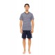 S-M586 - Type - PYJAMA V BLUE LINEAR- (S-M586) S-M586 - Type - PYJAMA V BLUE LINEAR- (S-M586)