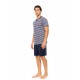 S-M586 - Type - PYJAMA V BLUE LINEAR- (S-M586) S-M586 - Type - PYJAMA V BLUE LINEAR- (S-M586)