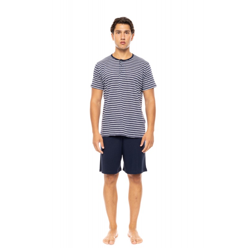 S-M587 - Type - PYJAMA 3PCS BLUE LINEAR- (S-M587) S-M587 - Type - PYJAMA 3PCS BLUE LINEAR- (S-M587)