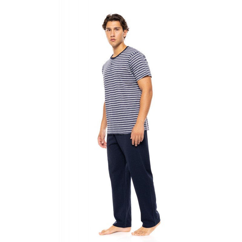 S-M587 - Type - PYJAMA 3PCS BLUE LINEAR- (S-M587) S-M587 - Type - PYJAMA 3PCS BLUE LINEAR- (S-M587)