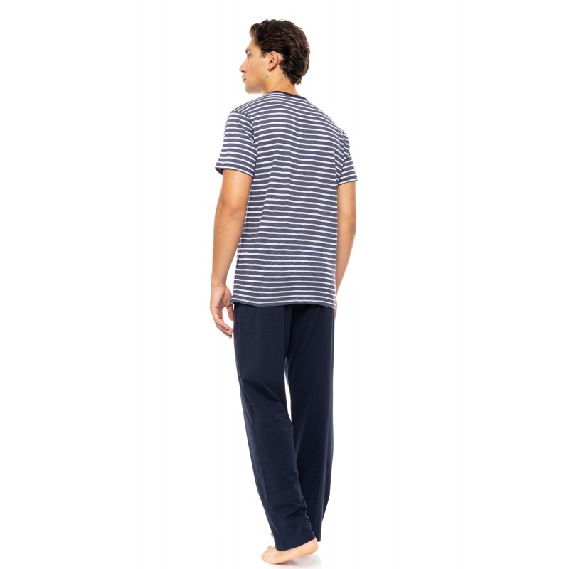 S-M587 - Type - PYJAMA 3PCS BLUE LINEAR- (S-M587) S-M587 - Type - PYJAMA 3PCS BLUE LINEAR- (S-M587)