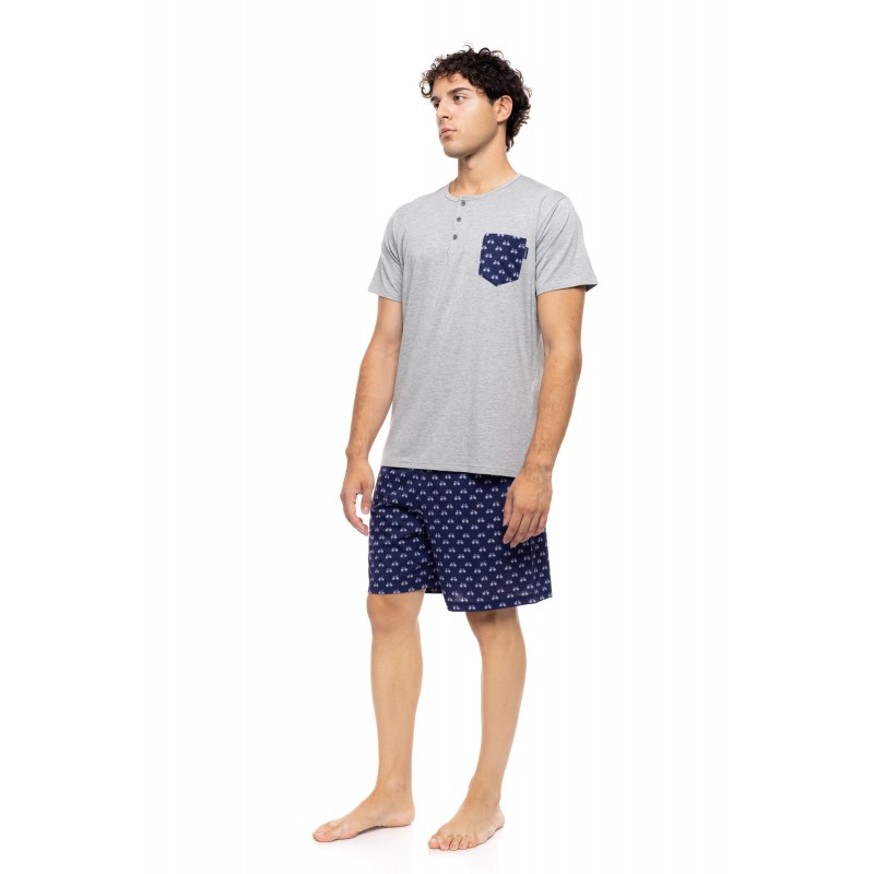 S-M602 - Grey - PYJAMA 3PCS RETRO BIKE- (S-M602)