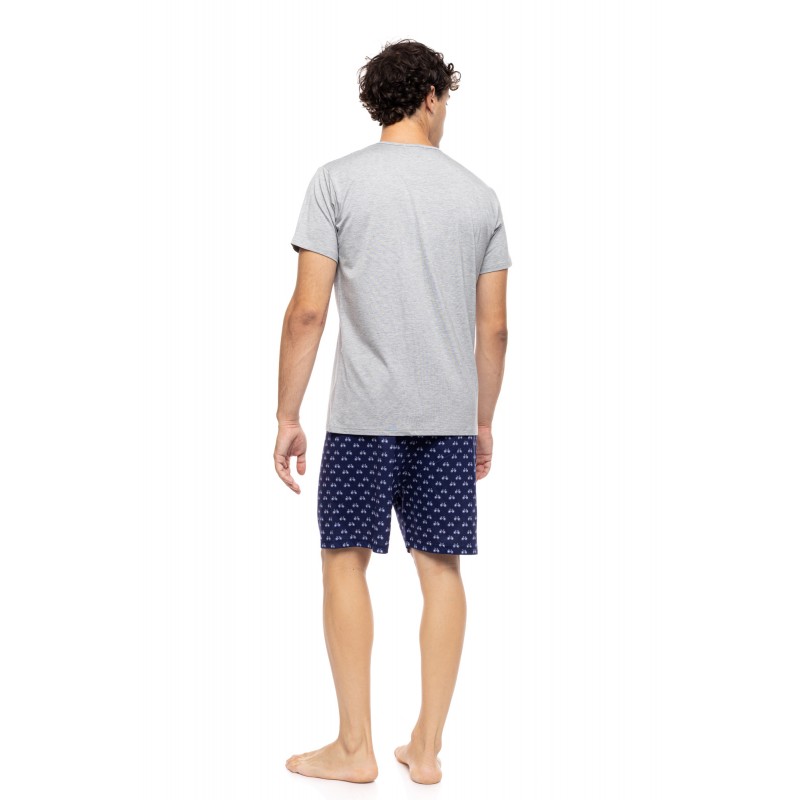 S-M602 - Grey - PYJAMA 3PCS RETRO BIKE- (S-M602)
