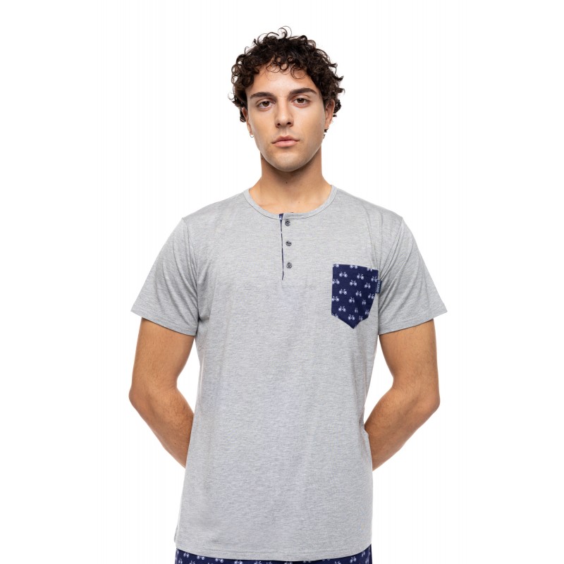 S-M602 - Grey - PYJAMA 3PCS RETRO BIKE- (S-M602)