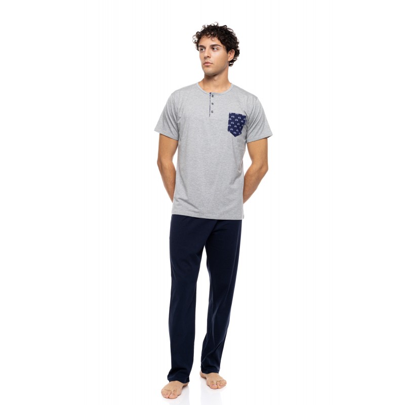 S-M602 - Grey - PYJAMA 3PCS RETRO BIKE- (S-M602)