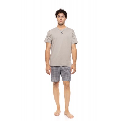 S-M604 - Sand - PYJAMA PETIT PLAID- (S-M604)