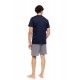 S-M605 - Yacht Blue - PYJAMA V-NECK PETIT PLAID- (S-M605) S-M605 - Yacht Blue - PYJAMA V-NECK PETIT PLAID- (S-M605)