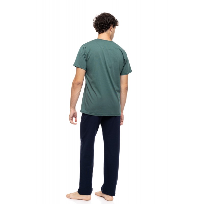 S-M606 - Sea Green - PYJAMA 3PCS PETIT PLAID- (S-M606)