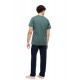 S-M606 - Sea Green - PYJAMA 3PCS PETIT PLAID- (S-M606)