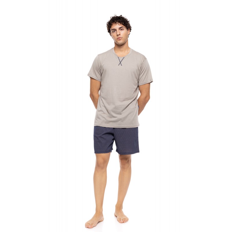 S-M608 - Yacht Blue - PYJAMA EASY GEO- (S-M608) S-M608 - Yacht Blue - PYJAMA EASY GEO- (S-M608)