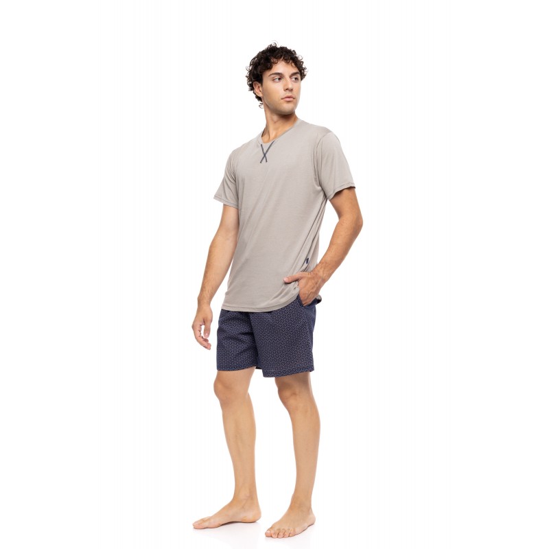 S-M608 - Yacht Blue - PYJAMA EASY GEO- (S-M608) S-M608 - Yacht Blue - PYJAMA EASY GEO- (S-M608)