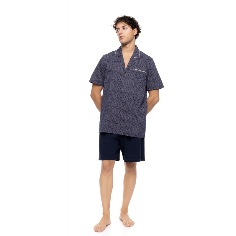 S-M609 - Type - PYJAMA BUTTONED SHORTS EASY GEO- (S-M609) S-M609 - Type - PYJAMA BUTTONED SHORTS EASY GEO- (S-M609)