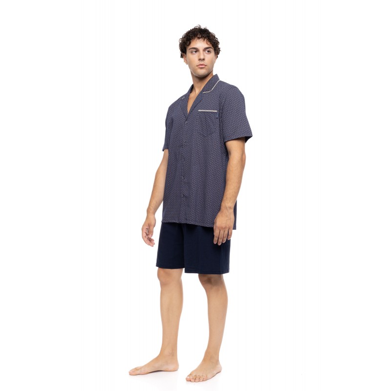 S-M609 - Type - PYJAMA BUTTONED SHORTS EASY GEO- (S-M609) S-M609 - Type - PYJAMA BUTTONED SHORTS EASY GEO- (S-M609)
